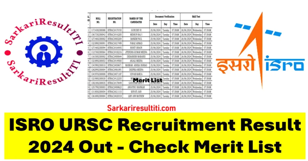 isro ursc recruitment result