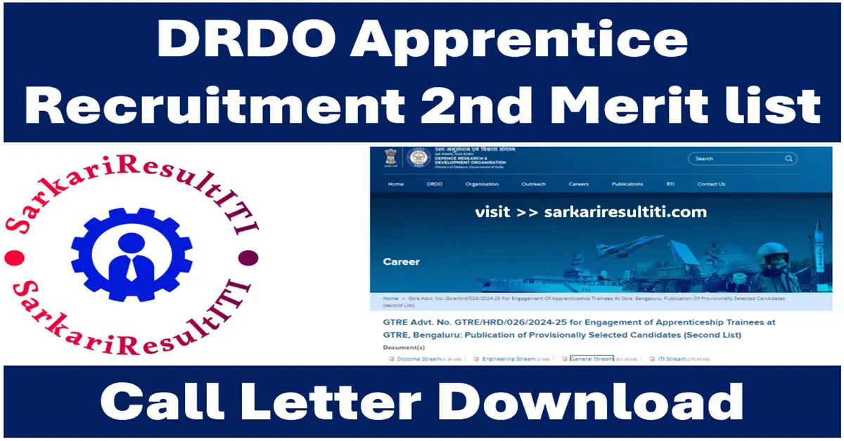 drdo apprentice recruitment 2nd merit list