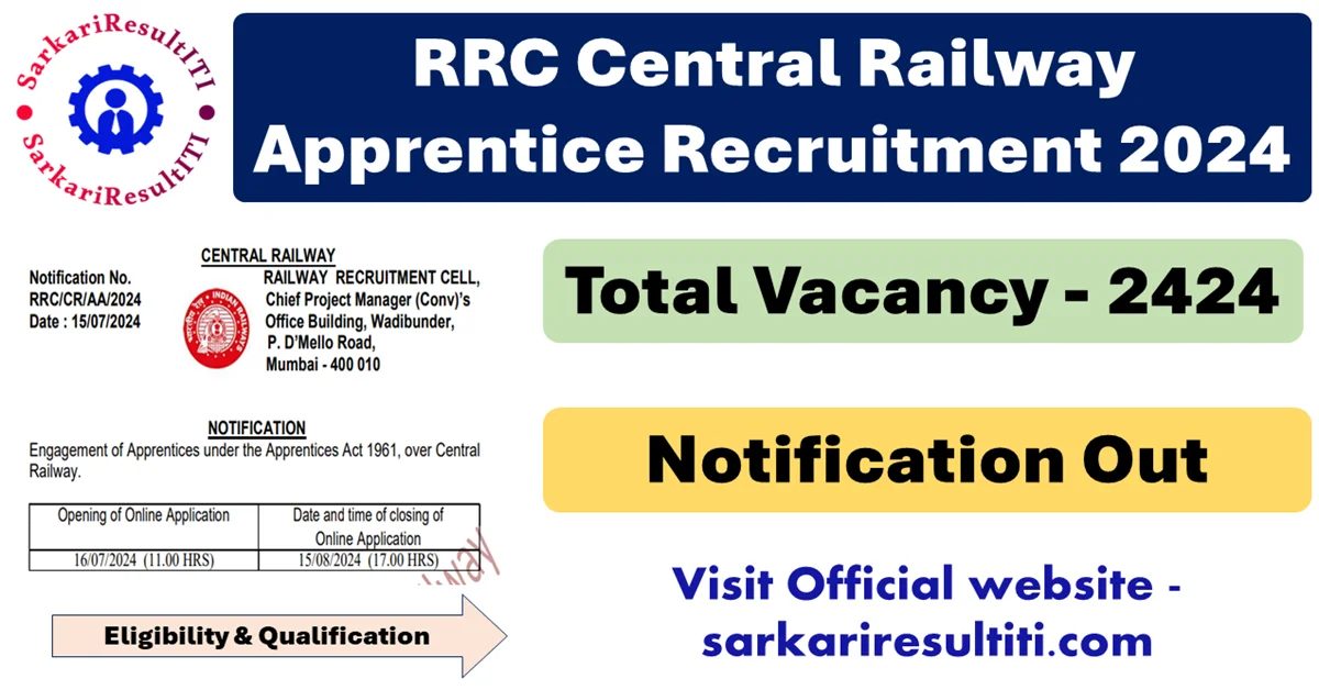 rrc central railway apprentice recruitment