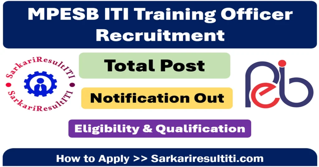 mpesb iti training officer recruitment