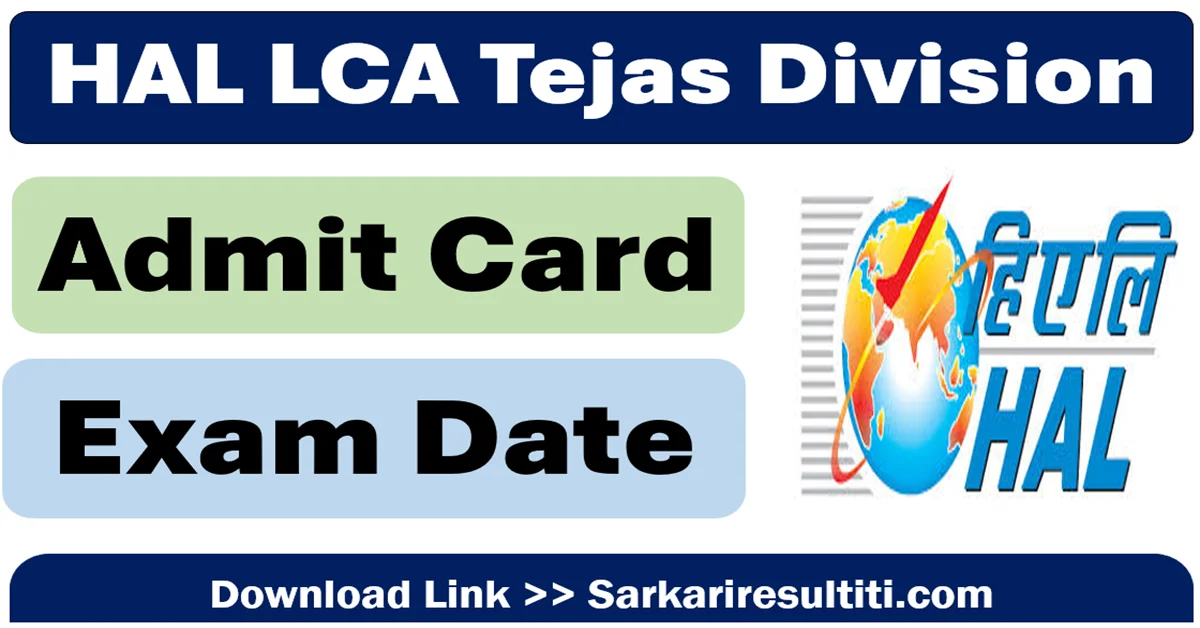 HAL LCA Tejas Division Admit card