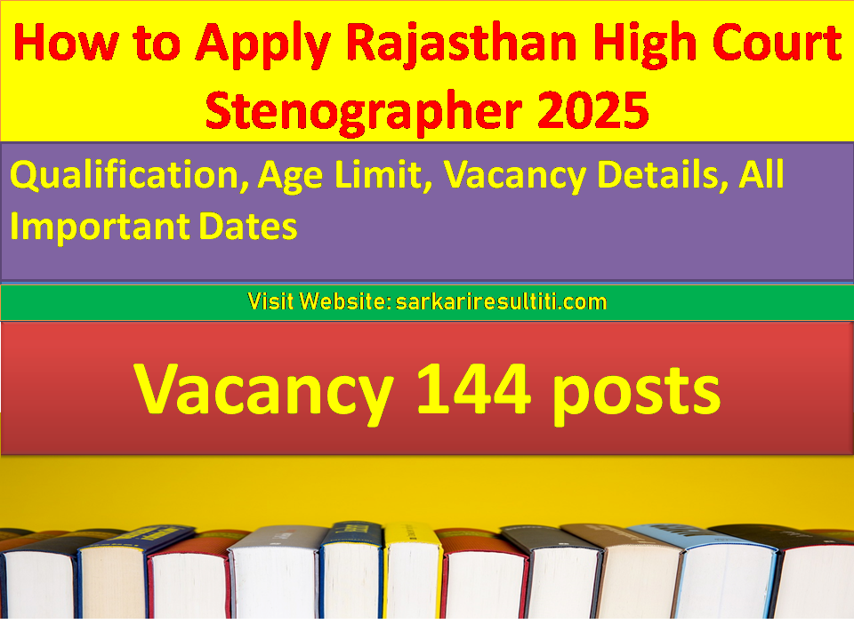 Rajasthan High Court Stenographer Notification 2025 Out