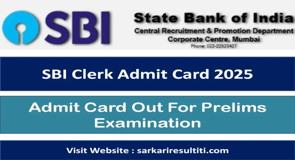 SBI Clerk Admit Card 2025