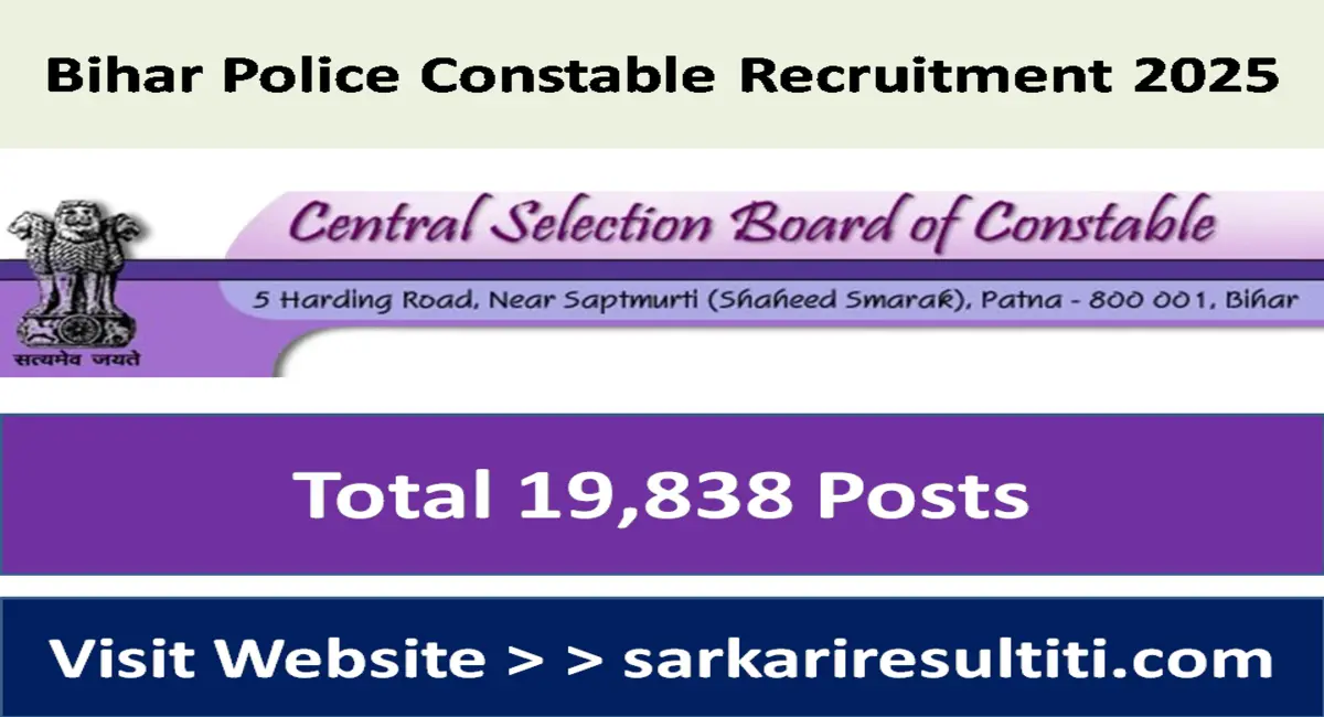 Bihar Police Constable Recruitment 2025