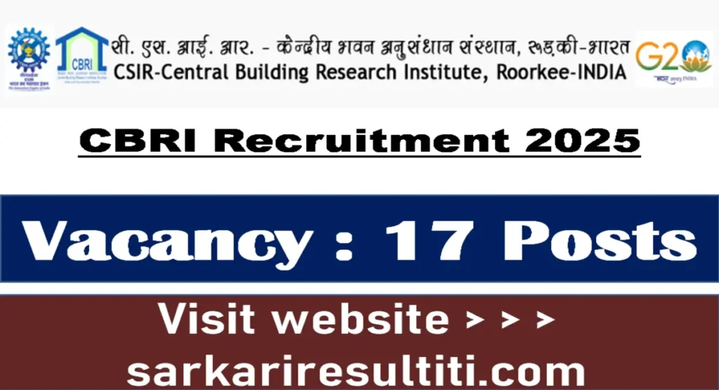 CBRI Recruitment 2025