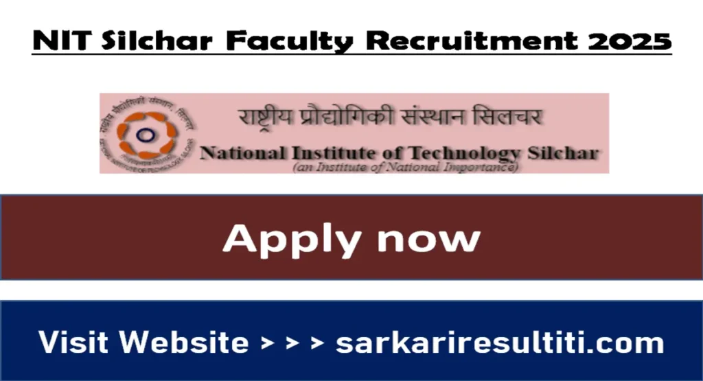 NIT Silchar Faculty Recruitment 2025
