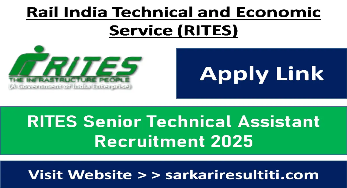 RITES Senior Technical Assistant Recruitment 2025