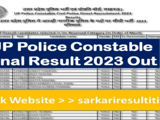 UP Police Constable Final Result 2023 Out